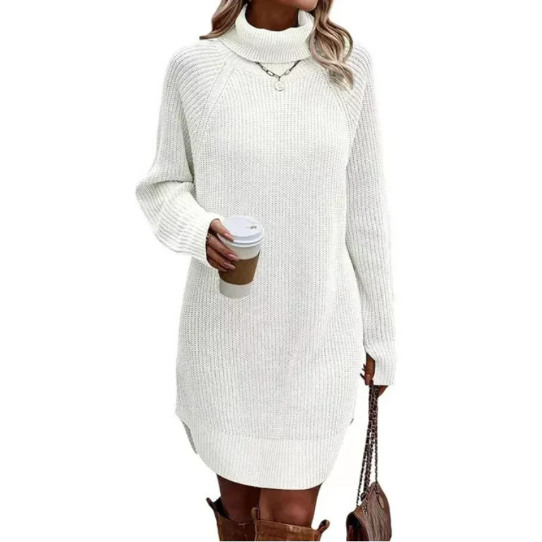 Damen Vinter Varme Strikk Kjole | Mini