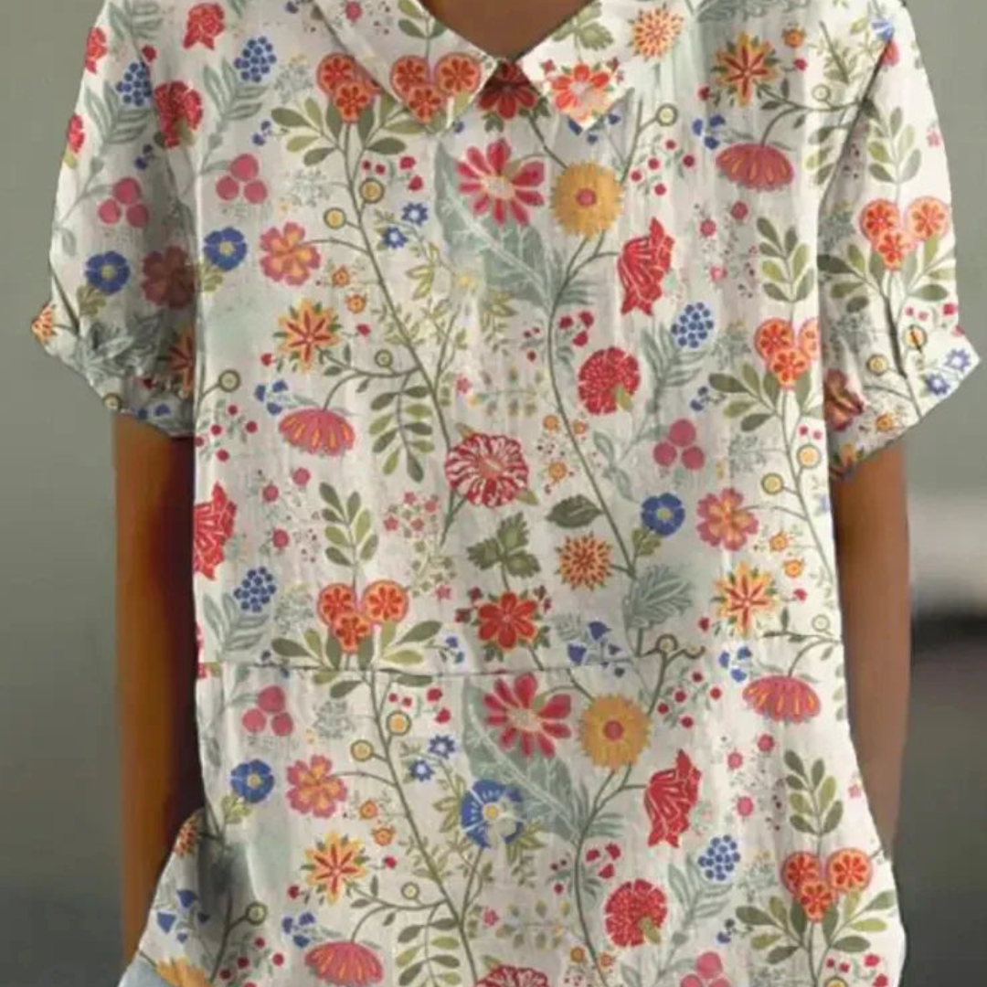 Damen Elegant Blomsterbluse | Sommer