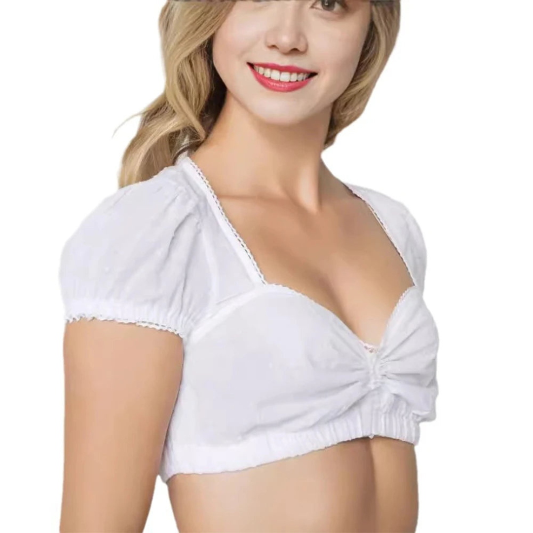Damen Korte Ermer Oktoberfest Dirndl Bluse