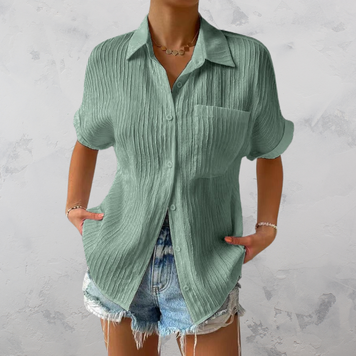 Alazic | Løs damebluse med knapper