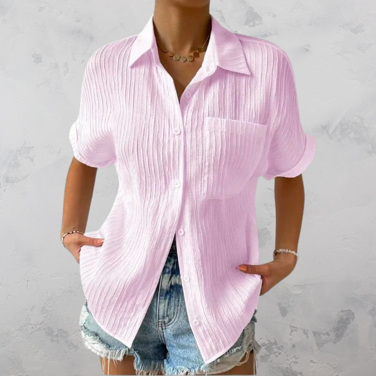 Alazic | Løs damebluse med knapper