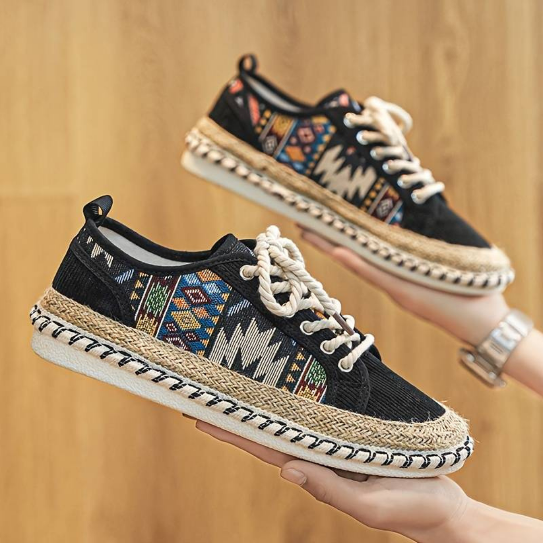 Herren Trykte Snøring Sneakers | Komfortable