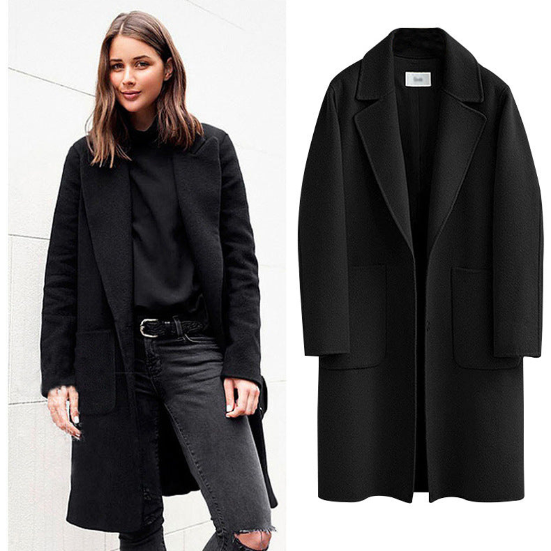 Damen Langarm Vinter Varme Trench Kåpe | Lange