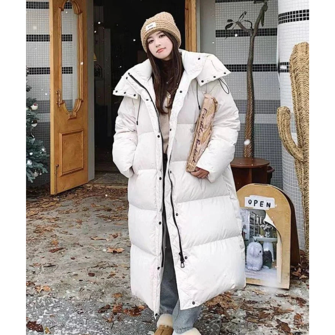 Dame Lang Vinter Puffer Dunjakke | Hette