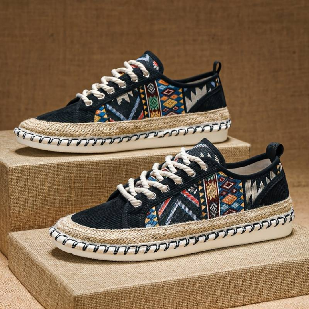 Herren Trykte Snøring Sneakers | Komfortable