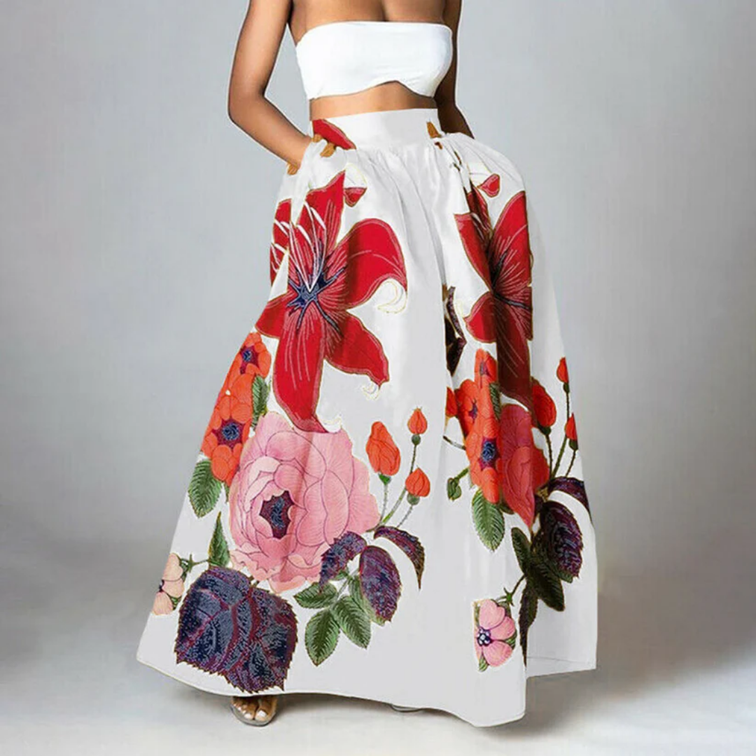 Damen Høytaljert Blomster Mønster Skjørt | Elegant
