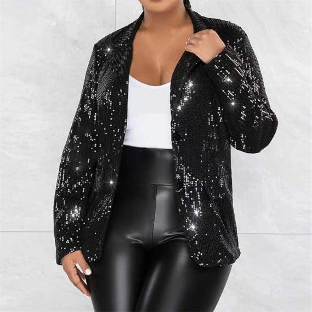 Dame Pailletten Blazer | Rynket