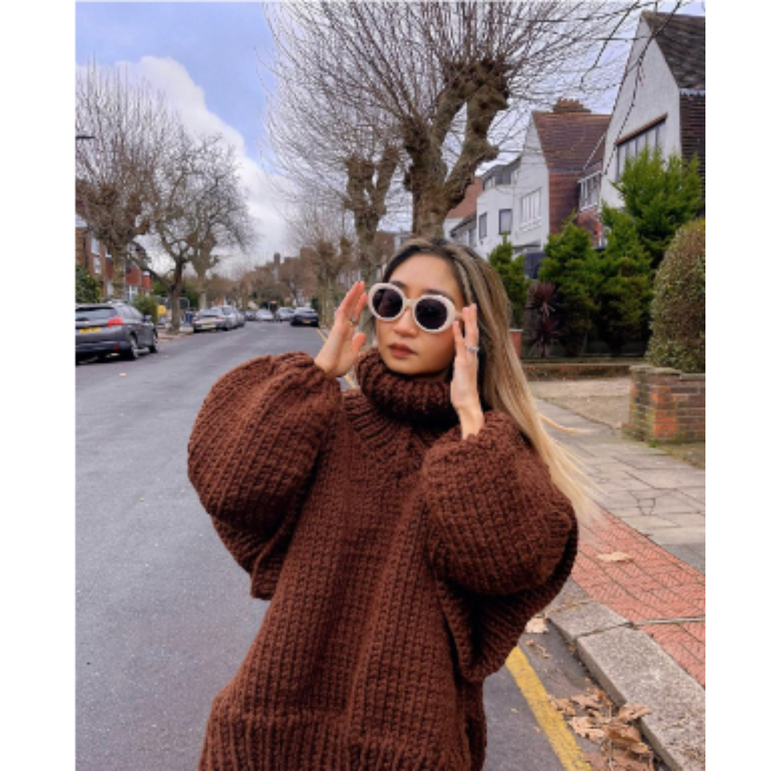 Erenabaji | Dame Oversized Strikkegenser | Varm