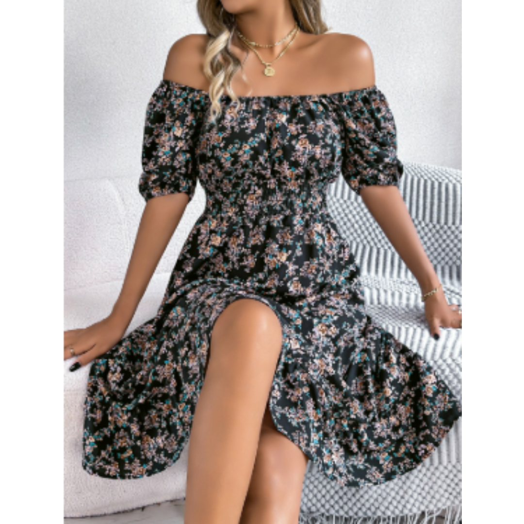 Drayanara | Fantastisk flytende sommerkjole med blomsterdesign for damer