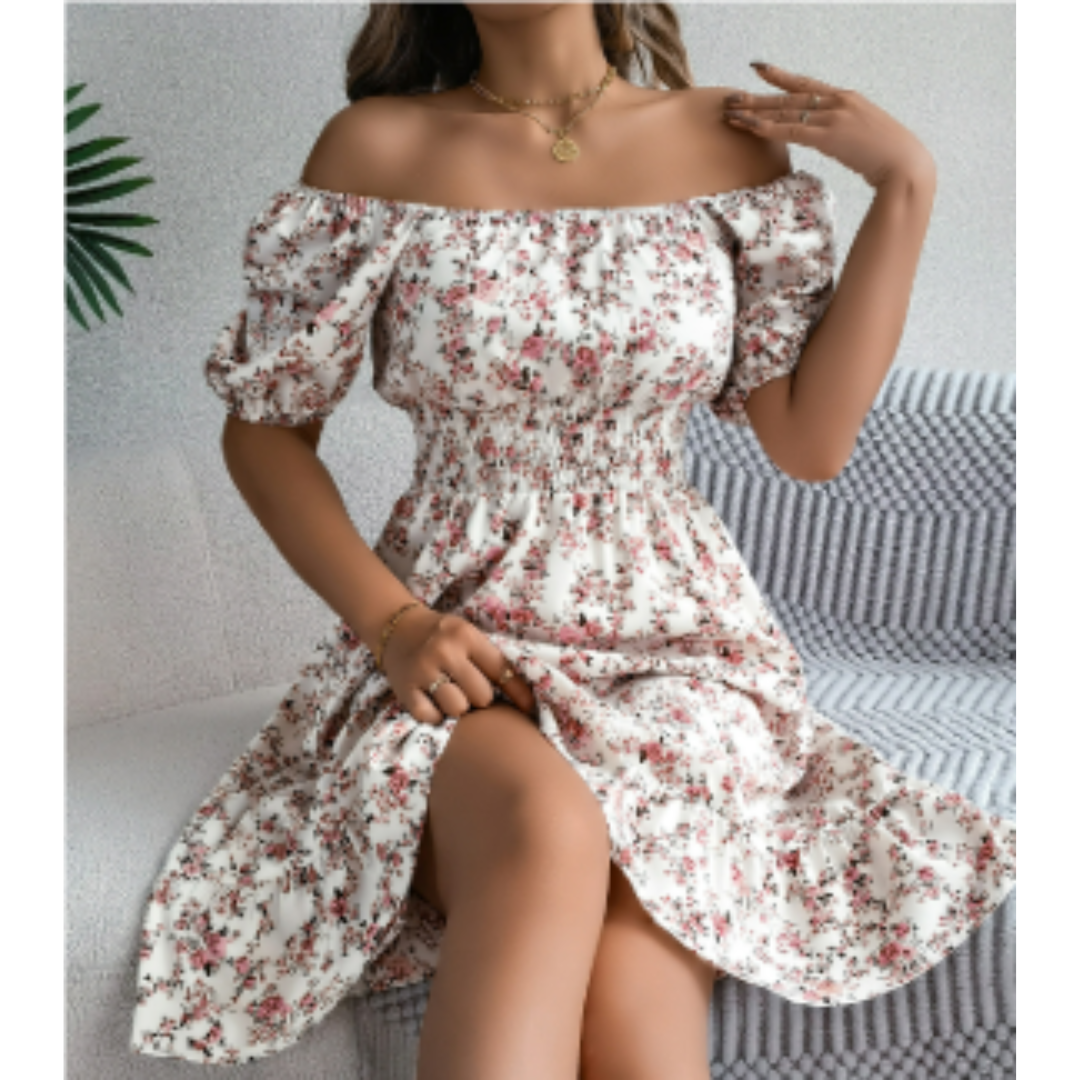 Drayanara | Fantastisk flytende sommerkjole med blomsterdesign for damer