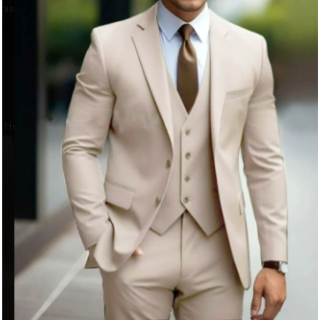 Herren Formell Bryllupsgjest Dress 3-delt Sett | Slim Fit