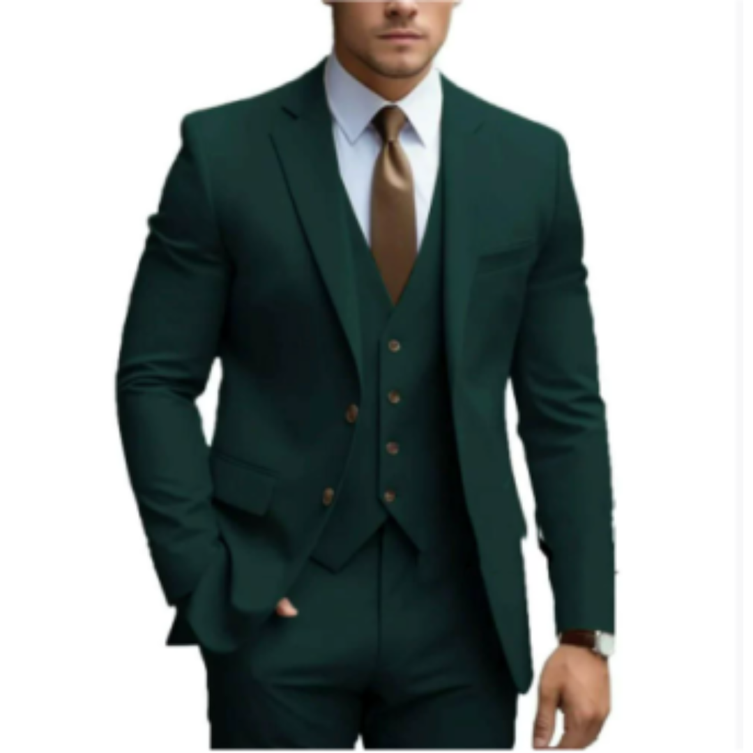 Herren Formell Bryllupsgjest Dress 3-delt Sett | Slim Fit