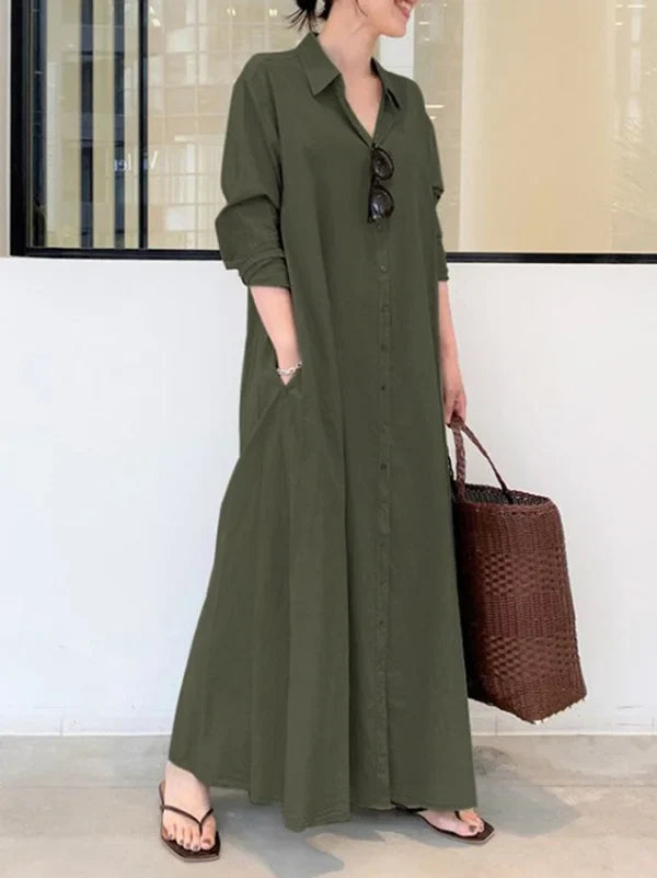 Stellania | Solide Farge Maxi Damekjole