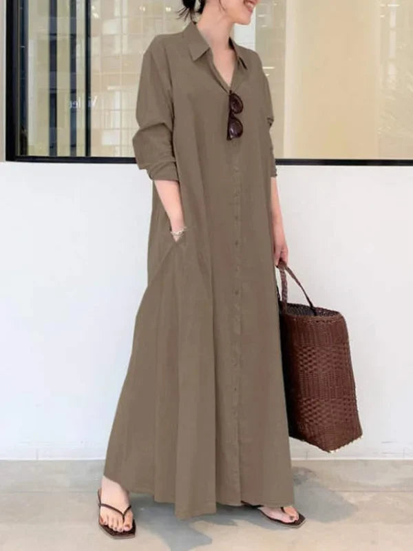 Stellania | Solide Farge Maxi Damekjole