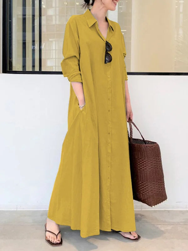 Stellania | Solide Farge Maxi Damekjole