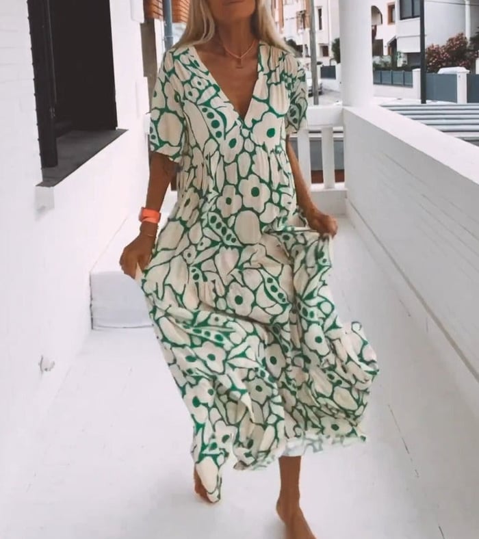 Pauline | Elegant kjole med blomstertrykk