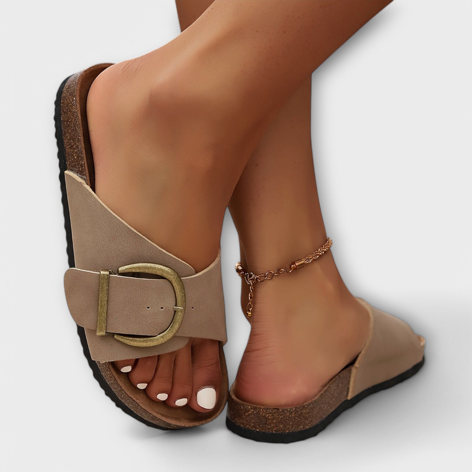Margie - Dame Kork Sandaler med Spenne Design