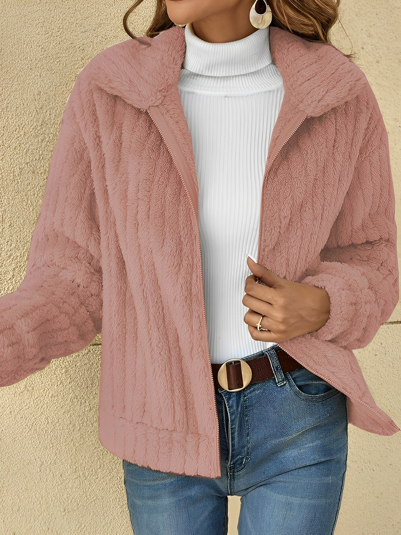 Elegant dames teddy-kåpe | Varme