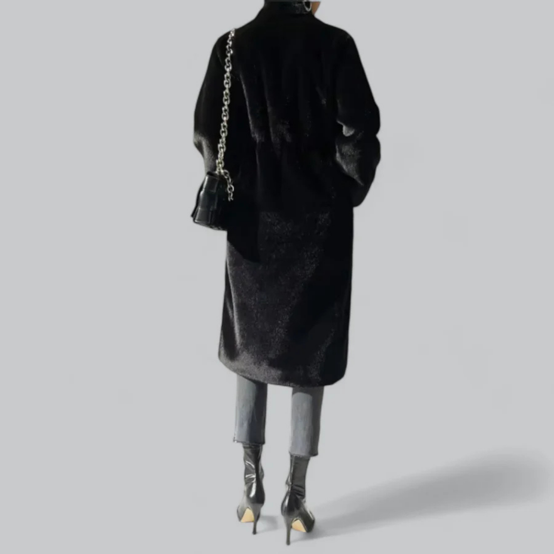 Damen Lange Vinter Varme Trench Mantel | Svart