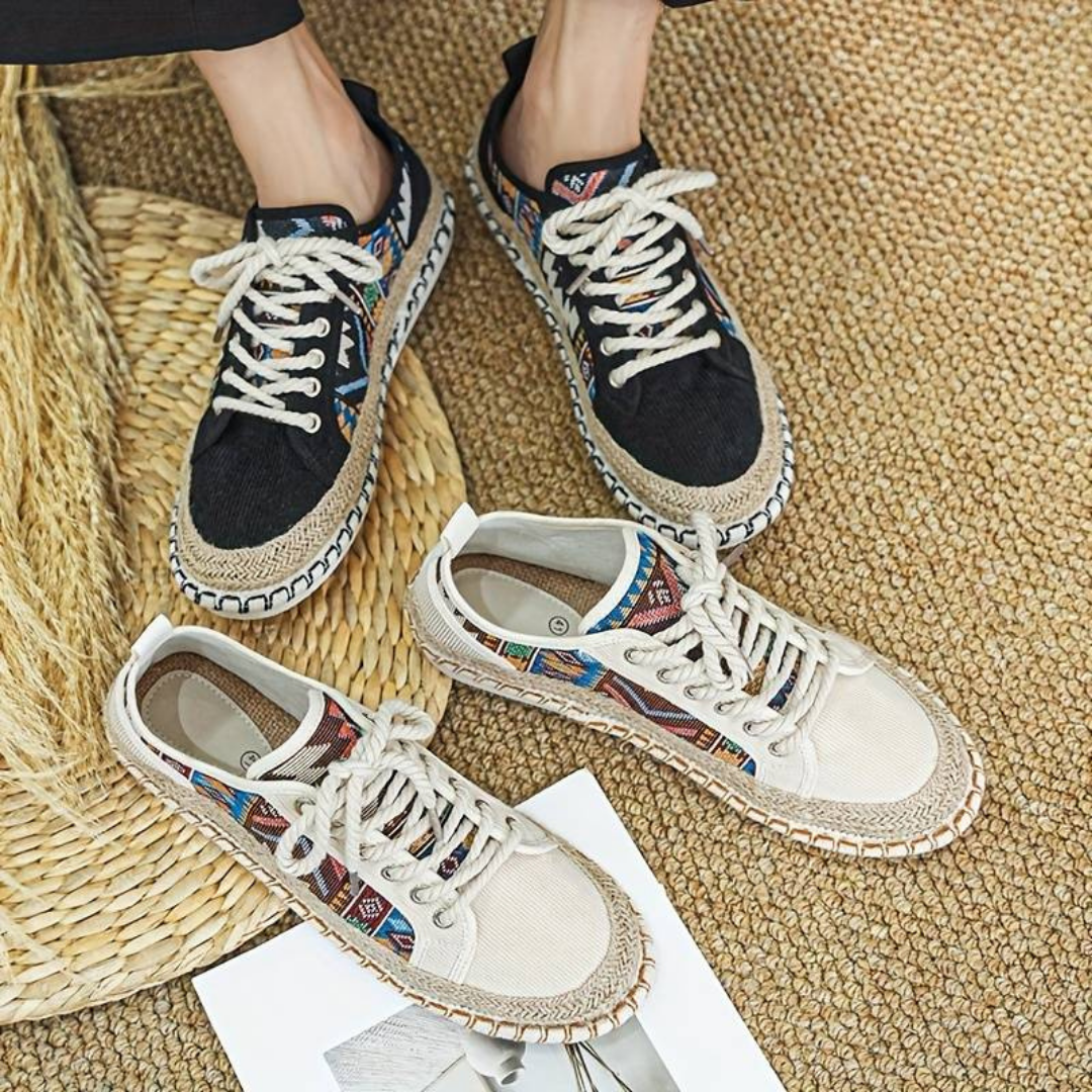 Herren Trykte Snøring Sneakers | Komfortable