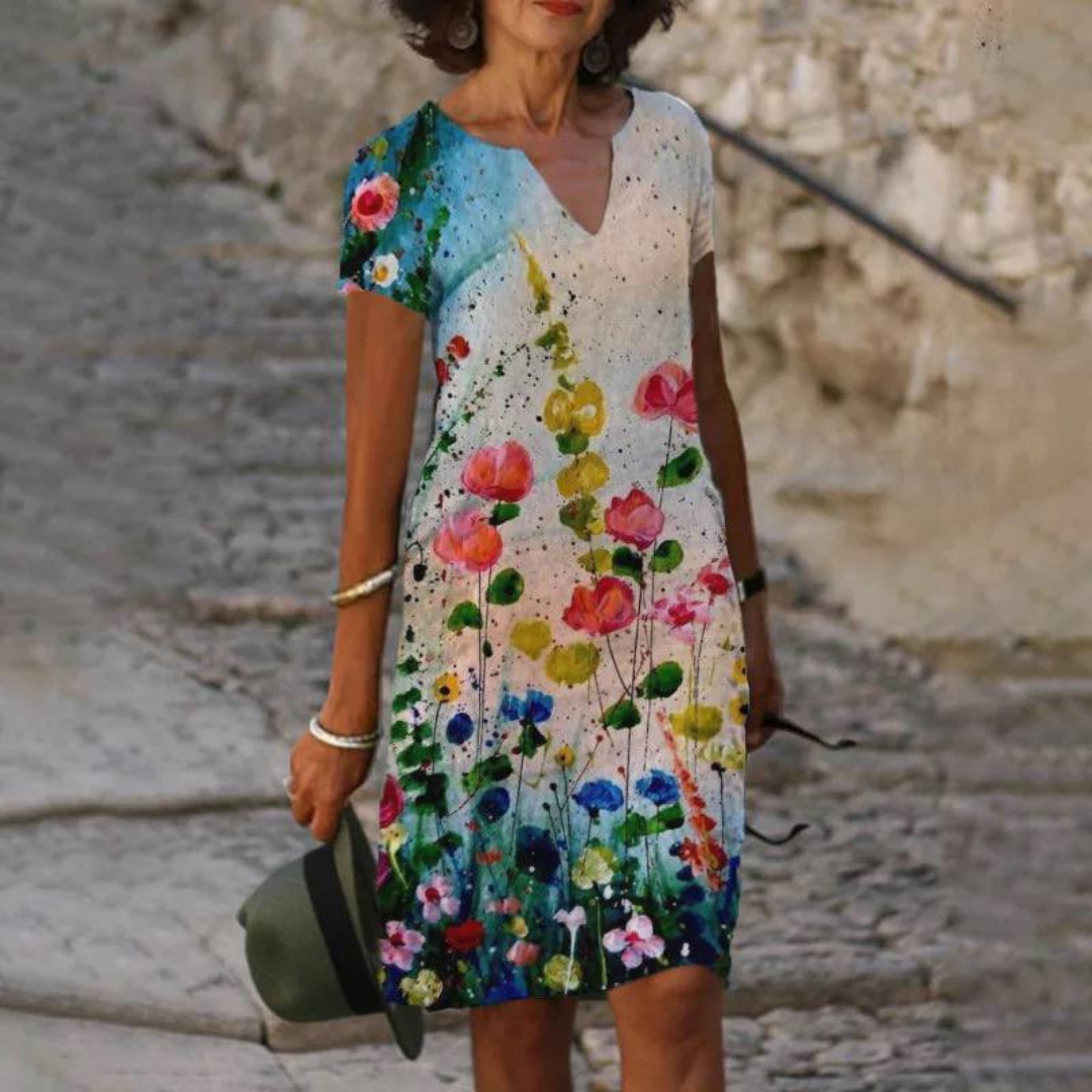 Dame Sommer Blomstertrykk Kjole | Mini