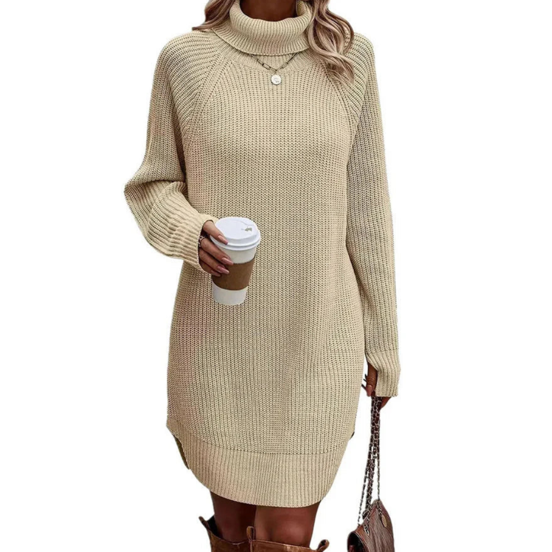 Damen Vinter Varme Strikk Kjole | Mini