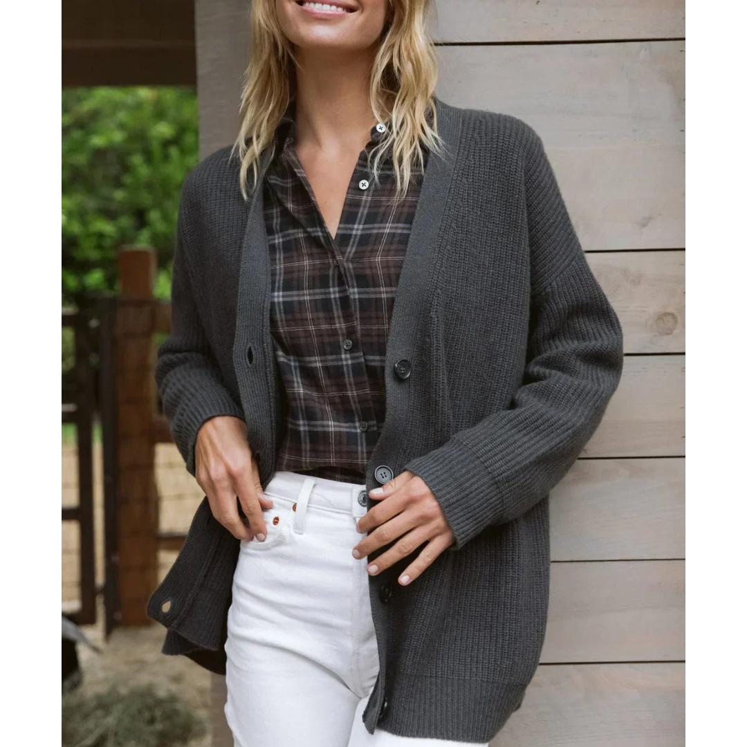 Araceli | Damelang Strikkjakke | Varm