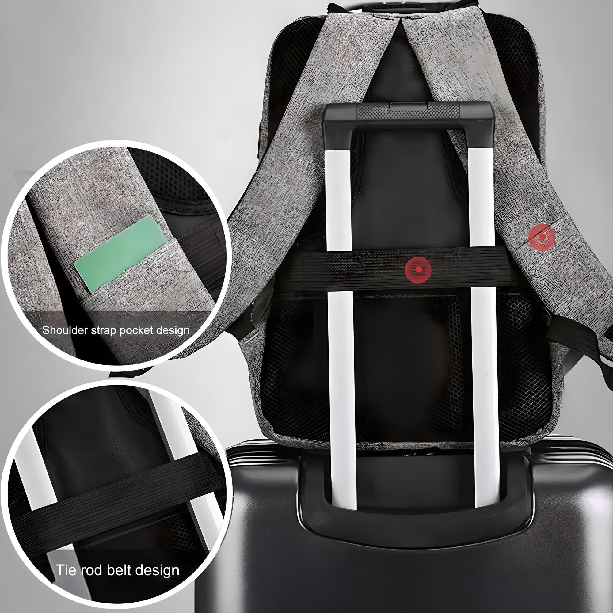 Moderne polstret unisex reise ryggsekk | Glidelås