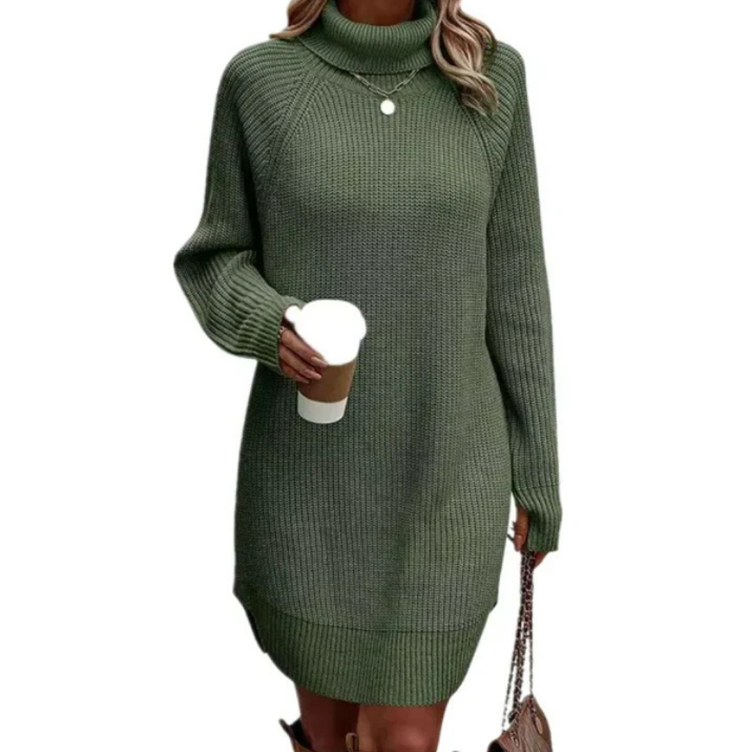 Damen Vinter Varme Strikk Kjole | Mini