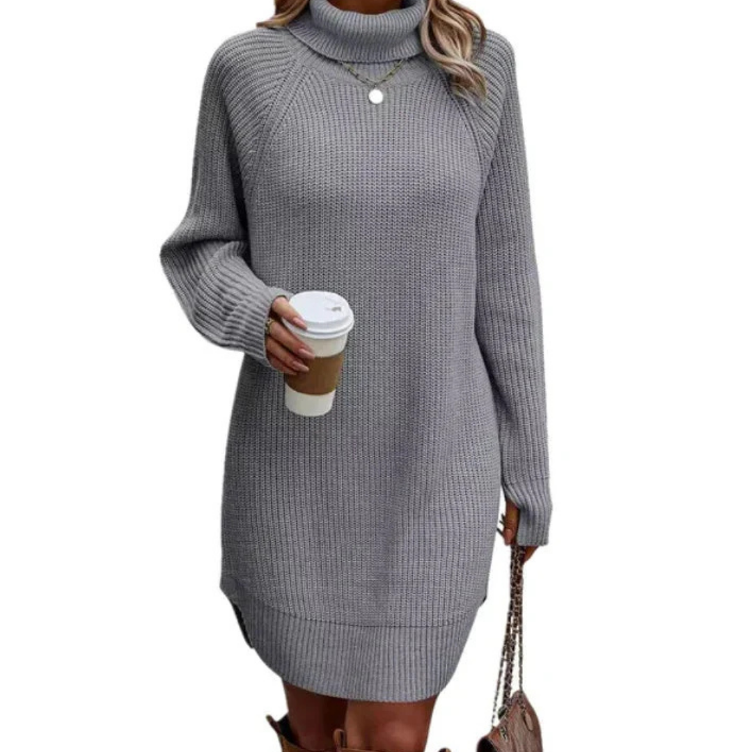 Damen Vinter Varme Strikk Kjole | Mini