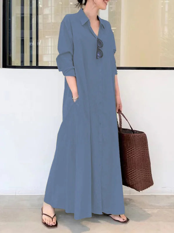 Stellania | Solide Farge Maxi Damekjole