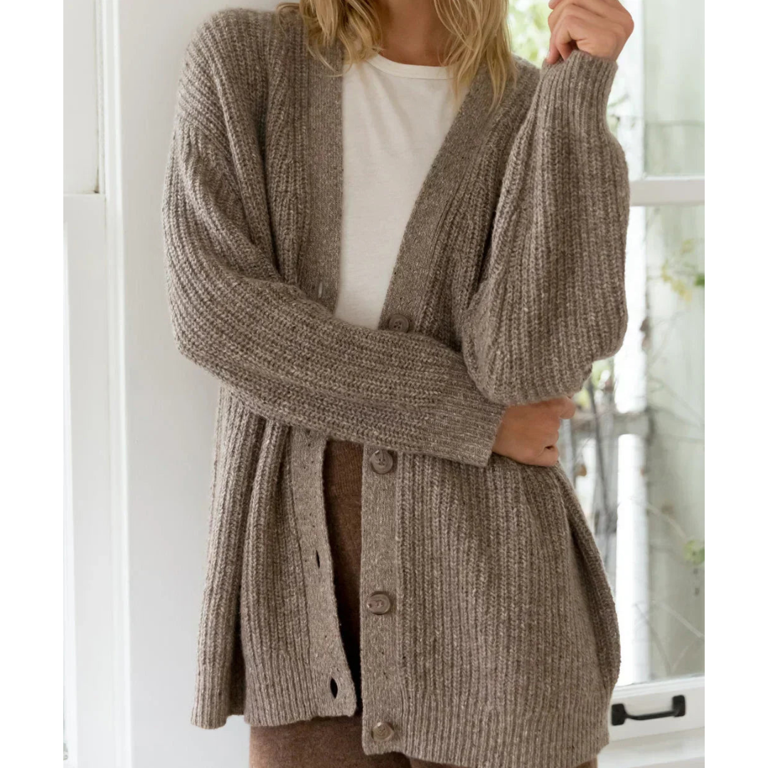 Araceli | Damelang Strikkjakke | Varm