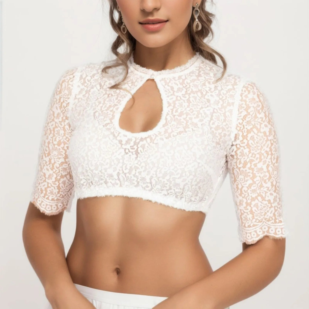 Zuzanal | Damene Hvite Oktoberfest Dirndl Bluse | 2024