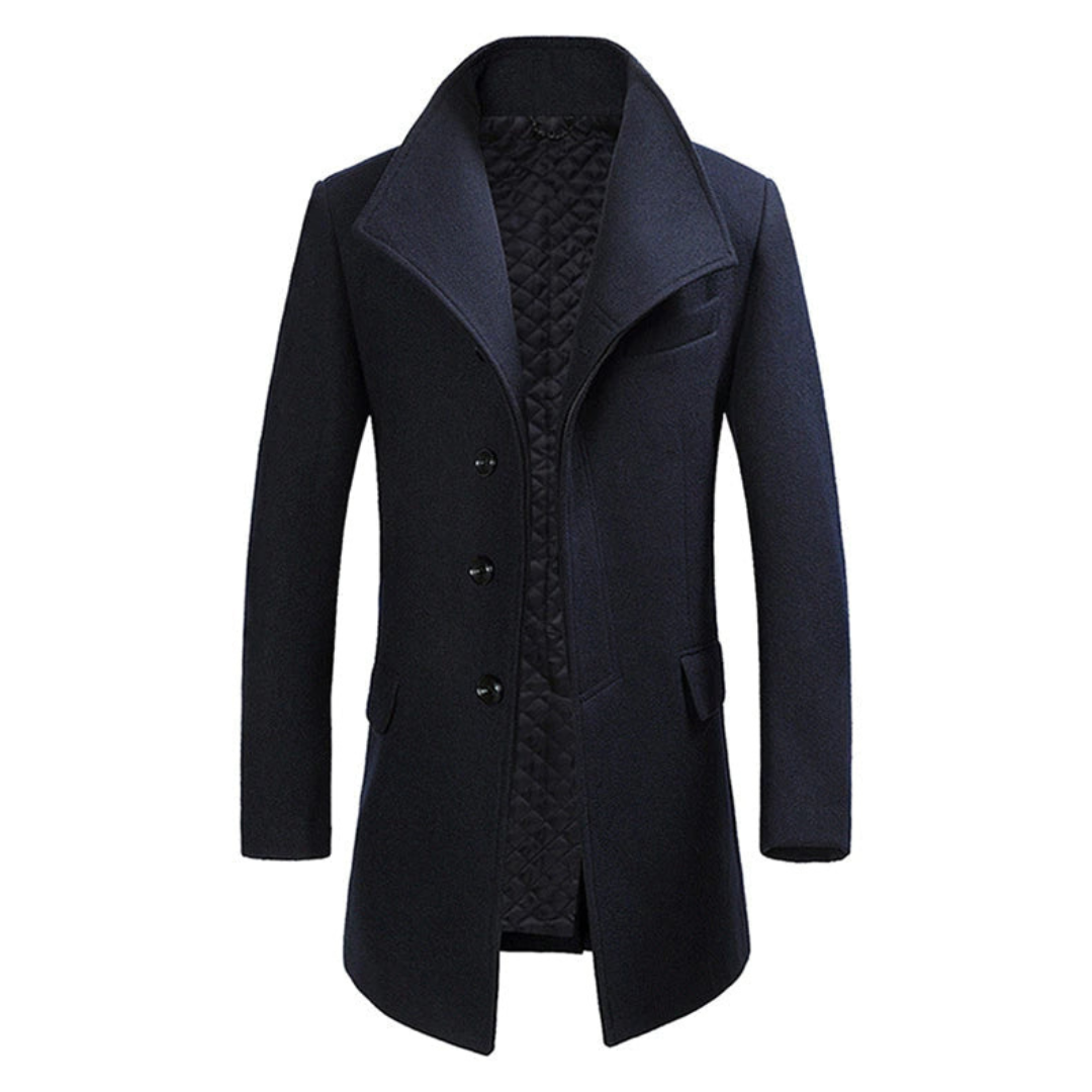 Herre Lang Vinter Trench Frakk | Langarm