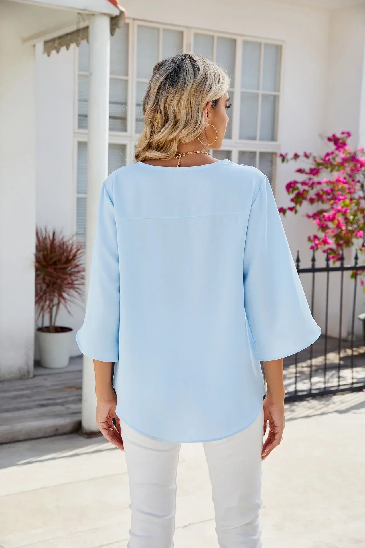 Myk | Elegant Bluse med V-hals for Damer