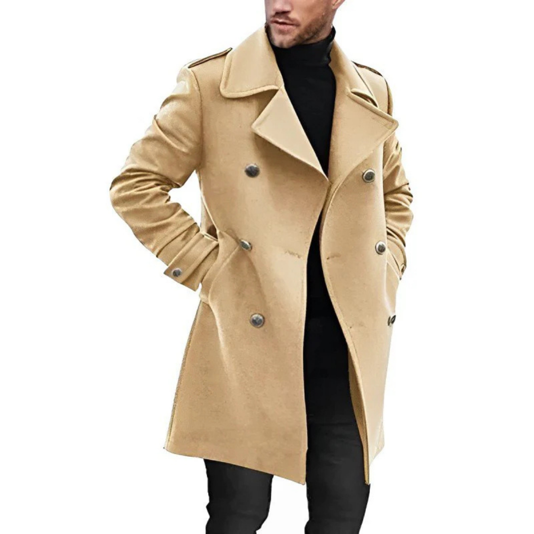 Herre Lang Vinter Trench Kåpe | Varm