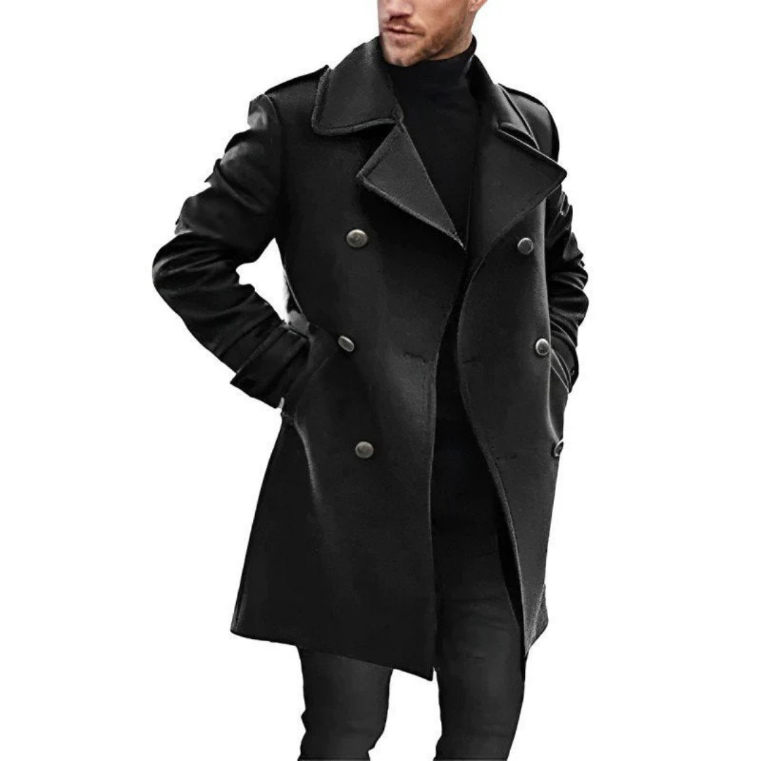 Herre Lang Vinter Trench Kåpe | Varm