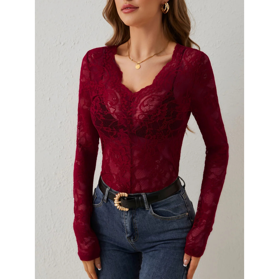 Damen V Utringning Blomstret Overdel | Elegant