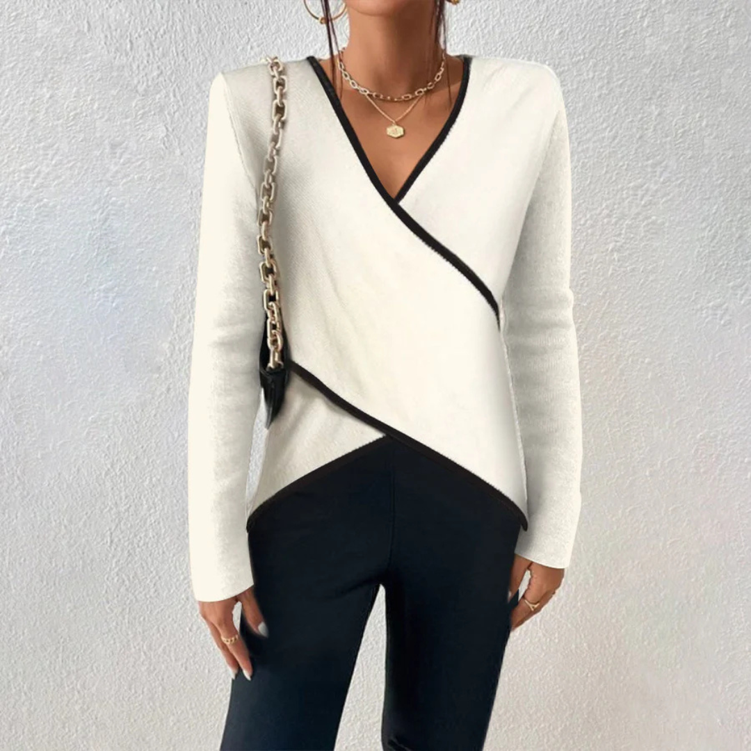 Dame V-Uring Wickel Top | Langermet