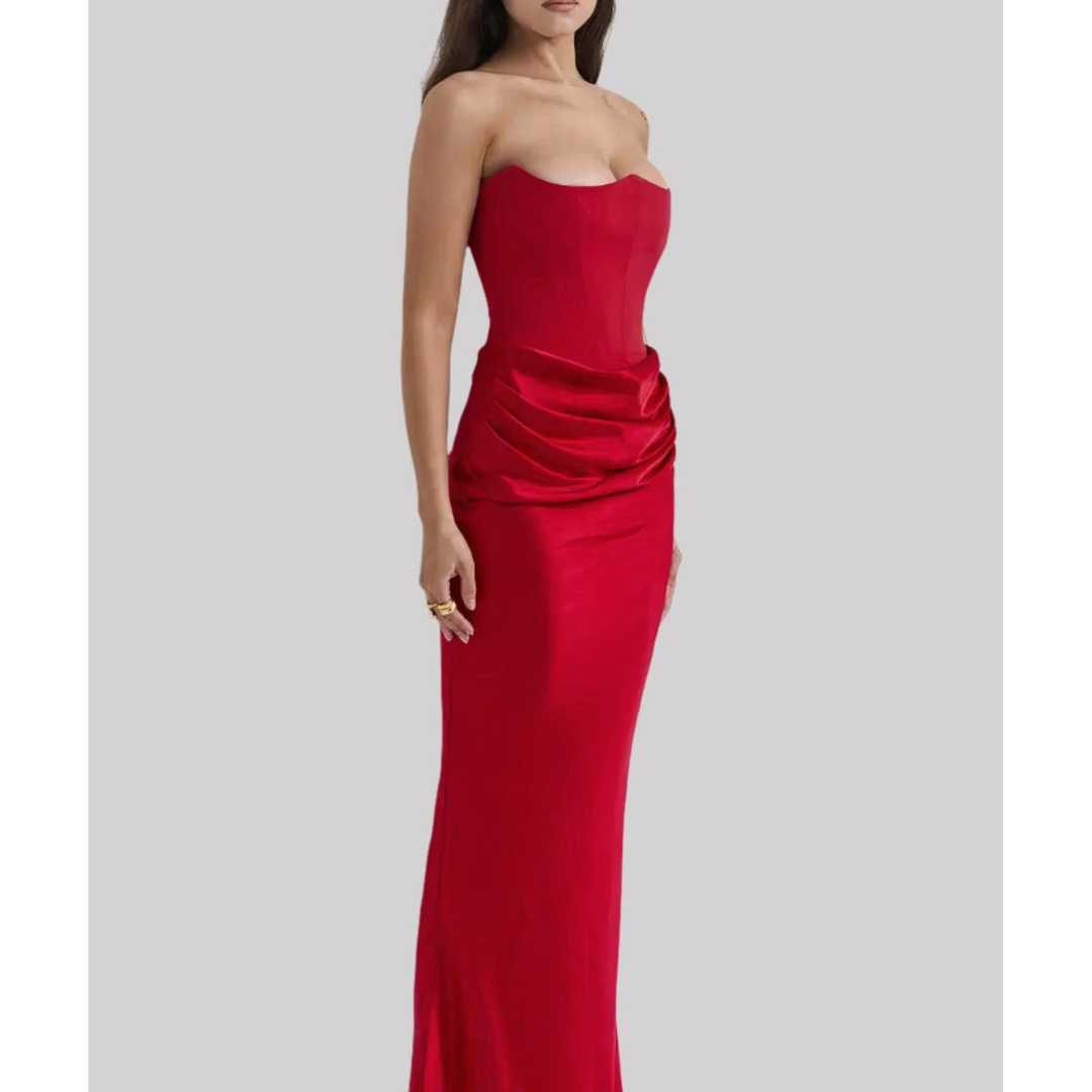 Damen Bandeau Elegant Kjole | Maxi