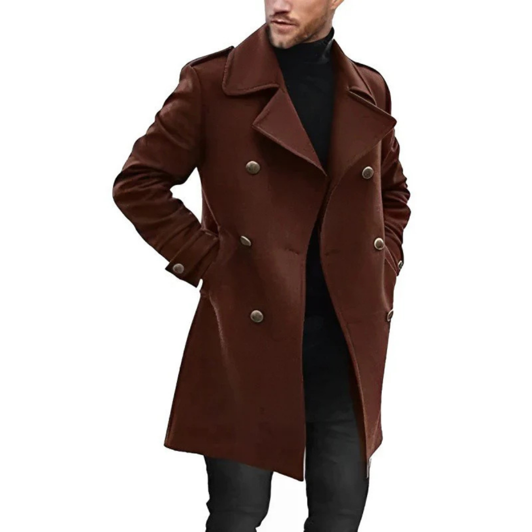 Herre Lang Vinter Trench Kåpe | Varm