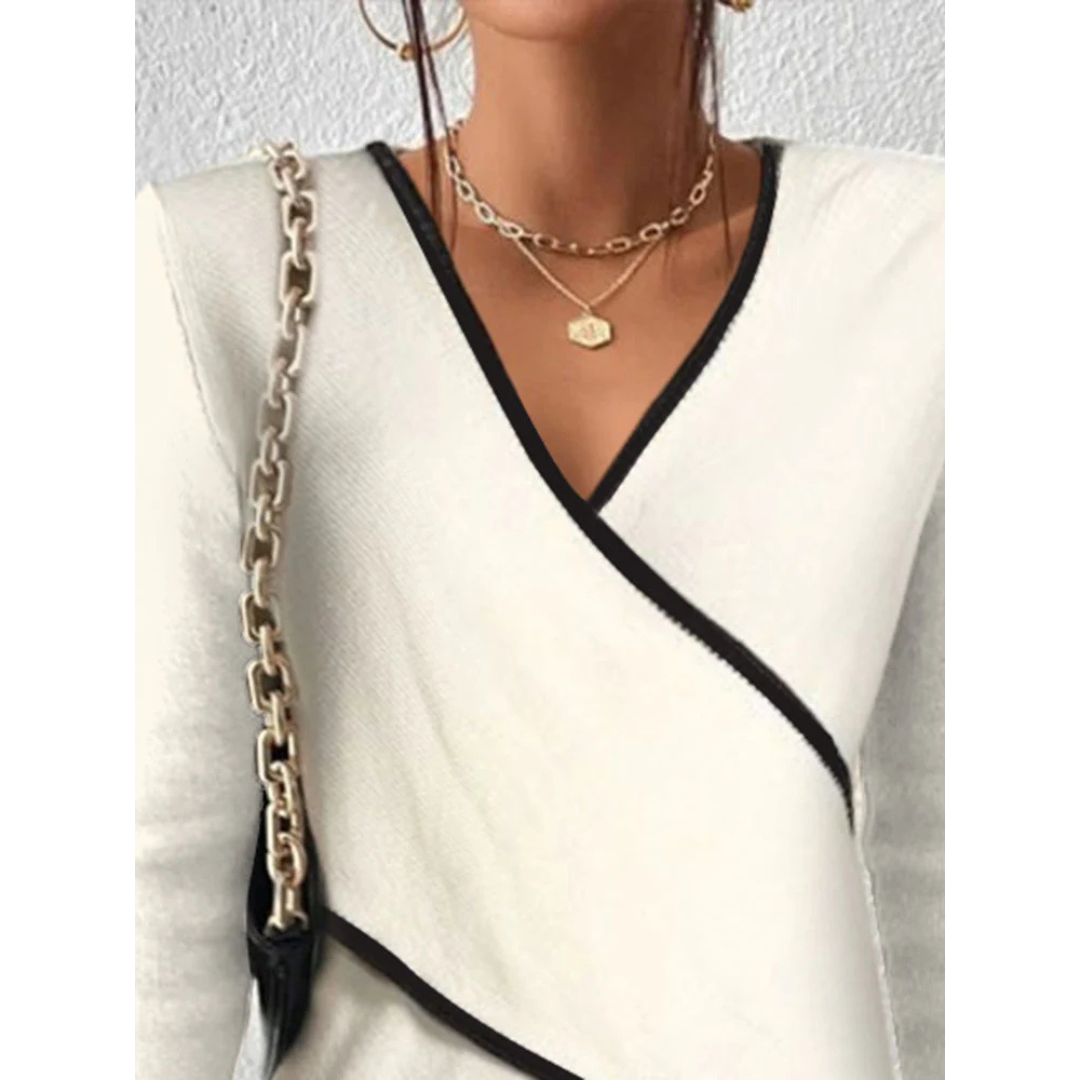 Dame V-Uring Wickel Top | Langermet