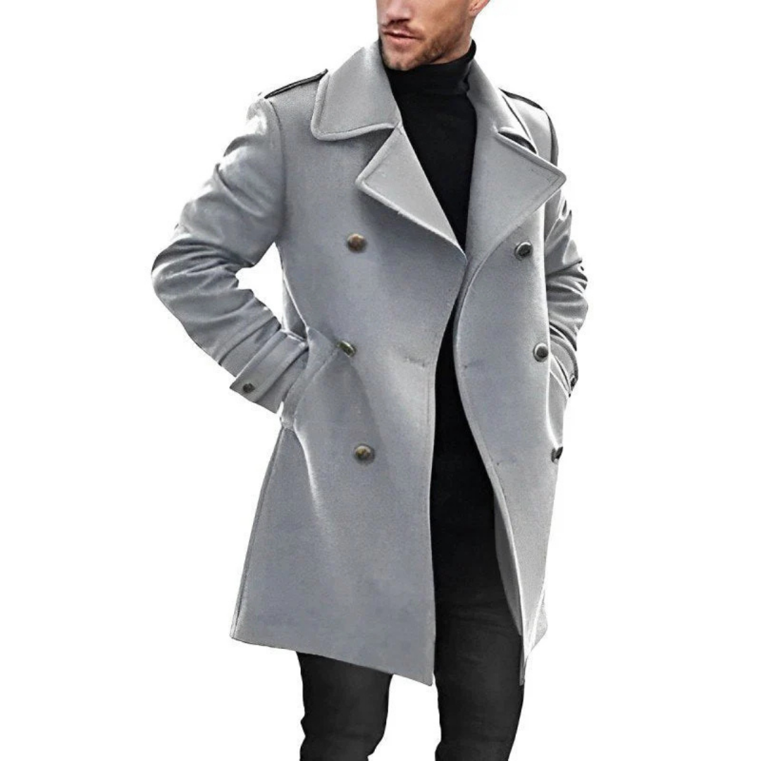 Herre Lang Vinter Trench Kåpe | Varm