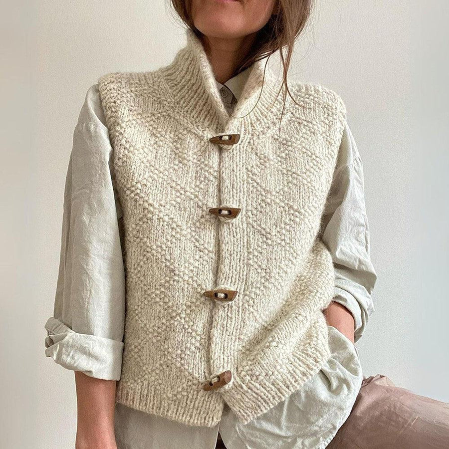 Stilig strikket vest for damer | Kort