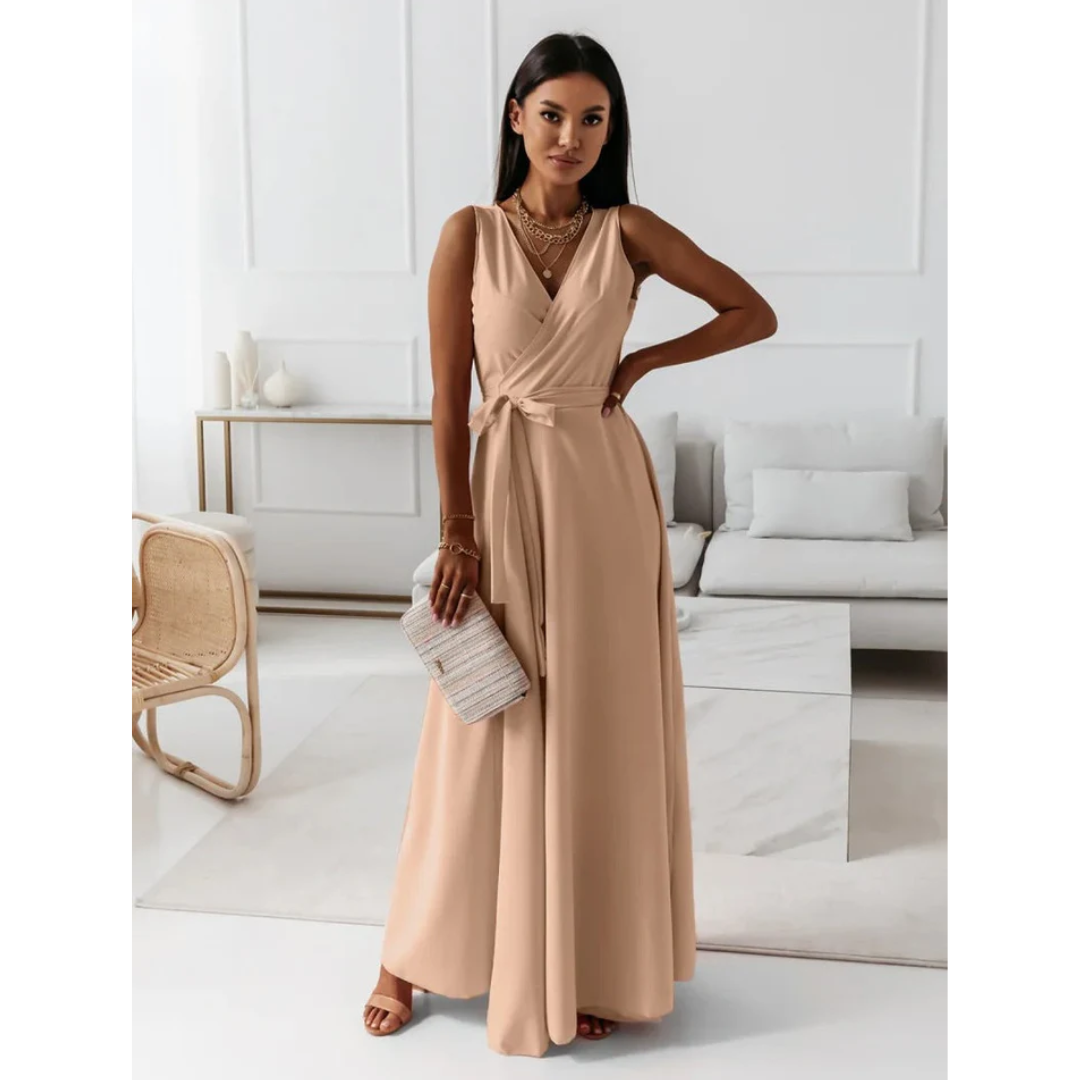 Damen V-Hals Uten Ermer Kjole | Maxi