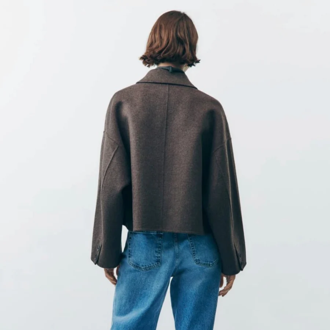 Damen Kort Strikkepels | Langermet