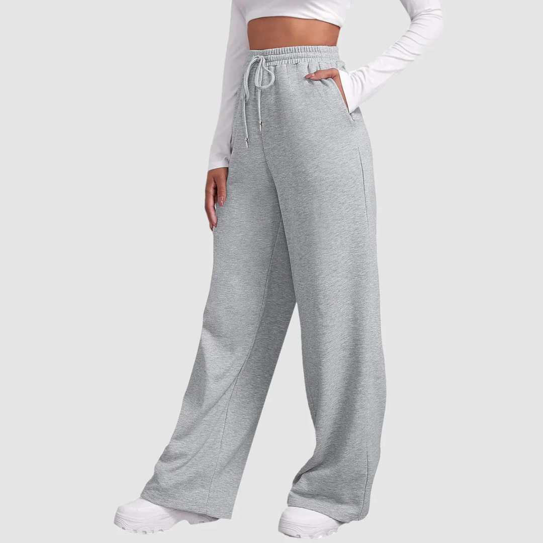 Damen Avslappet Passform Bred Joggebukse | Høy Midje