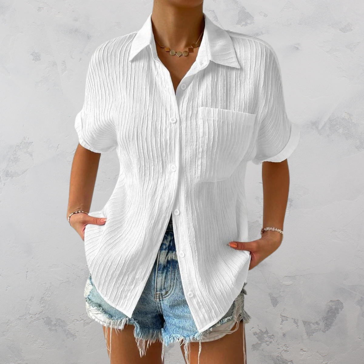 Alazic | Løs damebluse med knapper