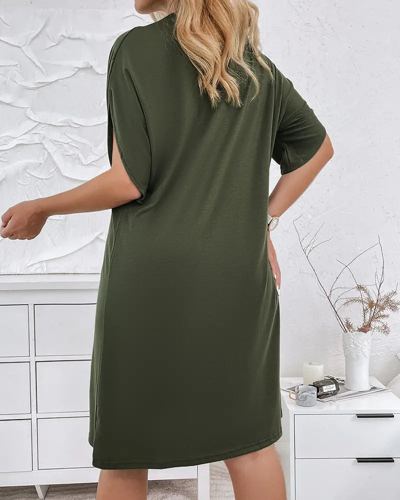 Valerie | Rynket Premium-Kjole med V-hals