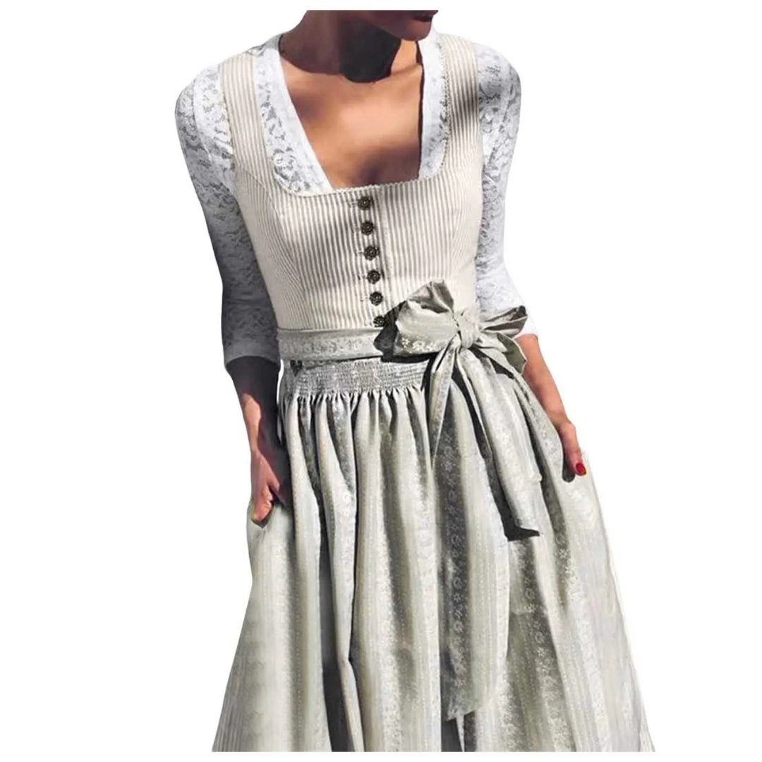 Laurene | Dame Kvadratisk Utringning Oktoberfest Dirndl Kjole | 2025